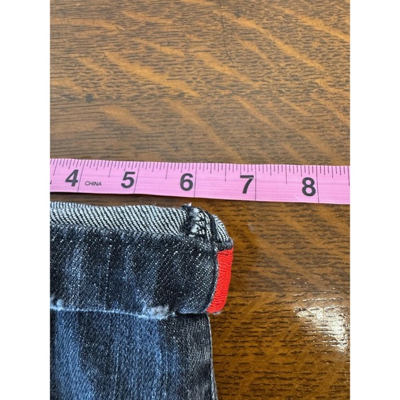 Kiton Napoli Jeans Mens‎ 34x30 Gray Dark Wash Denim Straight Leg Red Contrast - Picture 7 of 7